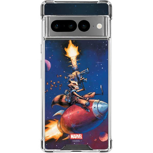 Marvel Rocket Raccoon Rocket Ride Google Pixel 7 Pro Clear Case